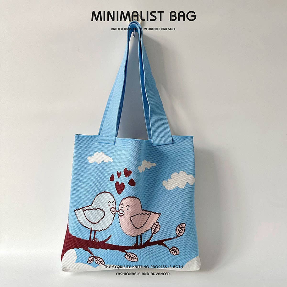 CARTOON BIRD KNITTED SHOULDER BAG HANDBAG_CWAB1540