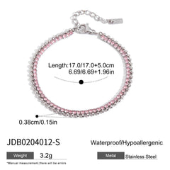 18K GOLD TITANIUM PINK ZIRCON CLAW CHAIN BRACELET_CWAJE4687