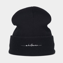 SIMPLE LETTER EMBROIDERY KNITTED HAT_CWAH1586