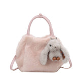 FAUX RABBIT FUR FLUFFY HANDBAG WOMEN SHOULDER BAG_CUAB00570