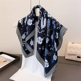 Elegant Code Herringbone Cotton-Linen Scarf_Cwasc03445