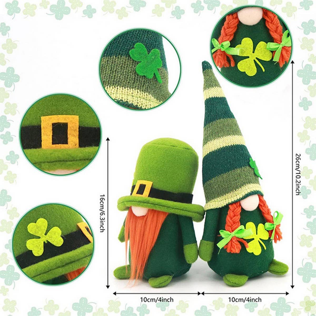 ST PATRICKS DAY FACELESS DOLL DOLL ORNAMENT_CWMM3437