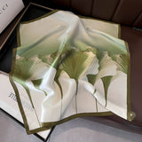 100% SILK FLOWER SCARF ELEGANT LOTUS PRINT SHAWL_CWASC0541