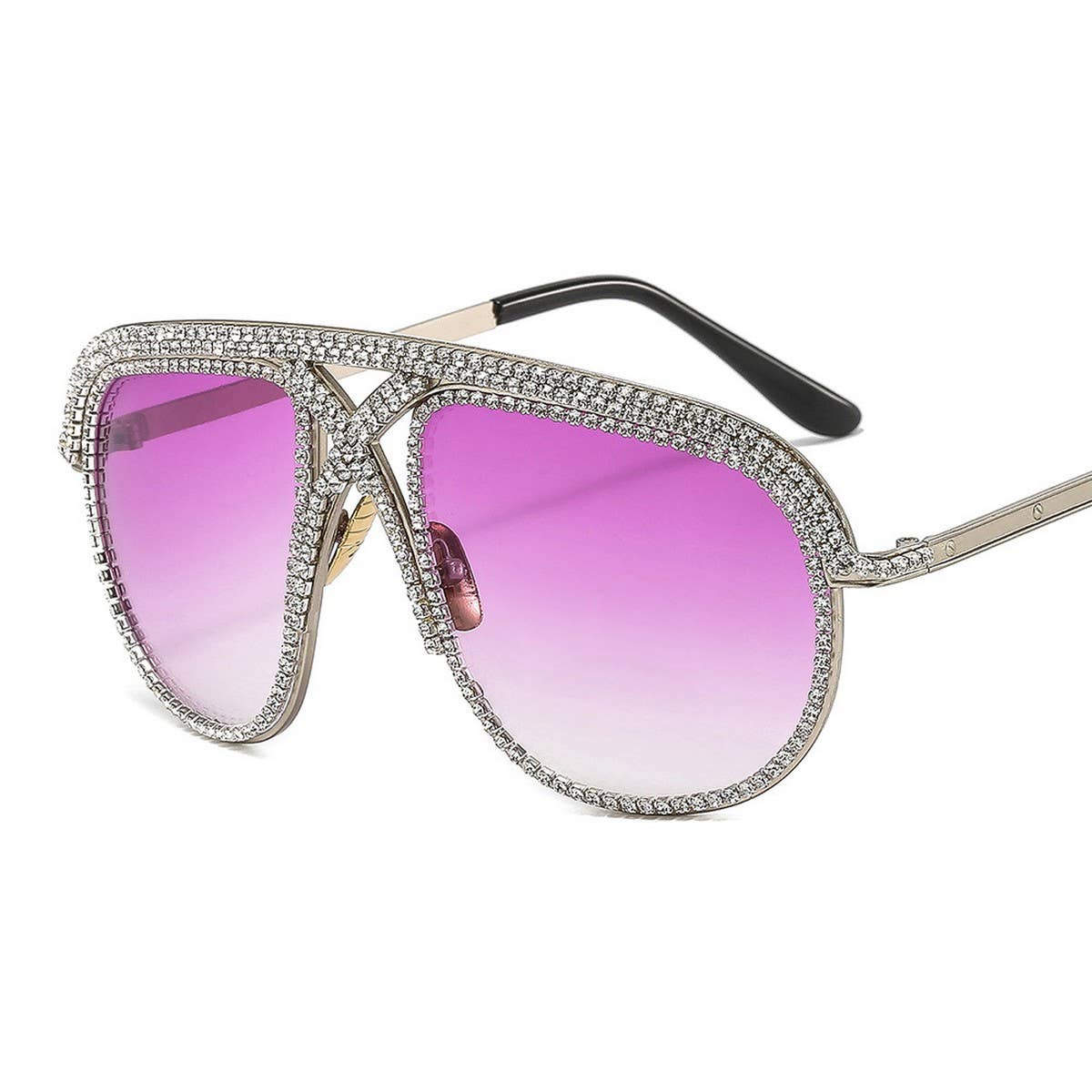 LARGEFRAME COLORFUL DIAMOND STUDDED TOADSUNGLASSES_CWASG0876