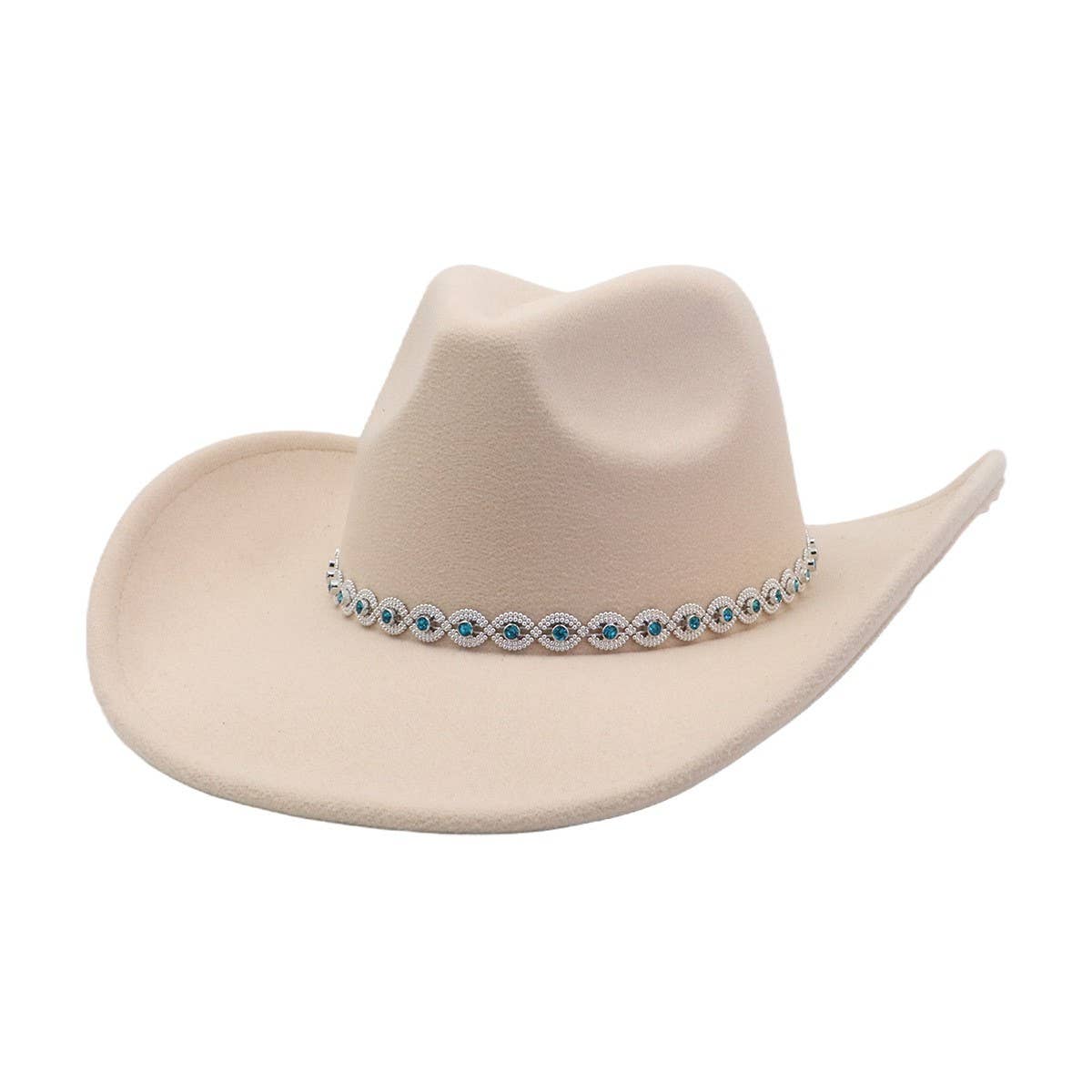 Unisex Wide Brim Western Cowboy Fedora Hat_Cwah04478