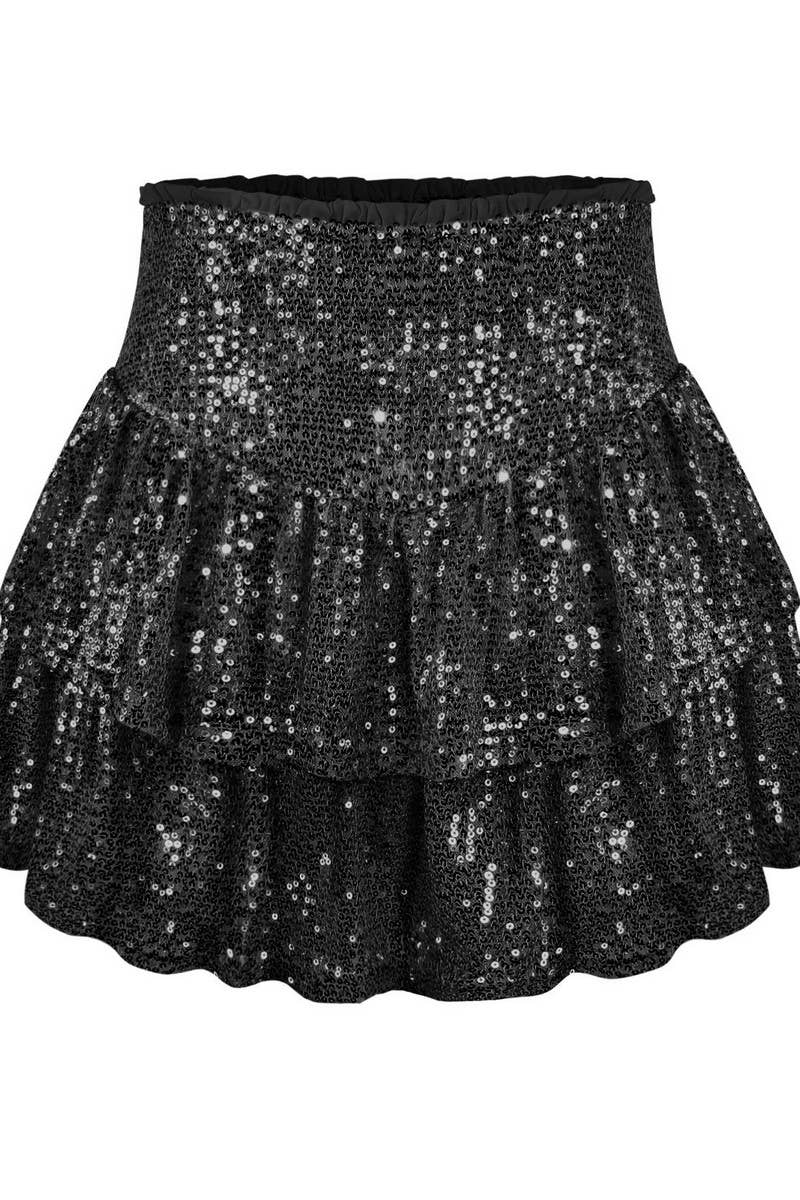 Womens Sequin Cake Short Skirt
