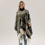 FRINGED PULLOVER CAPE CLOAK WARM KNITTED SHAWL_CWASC2265