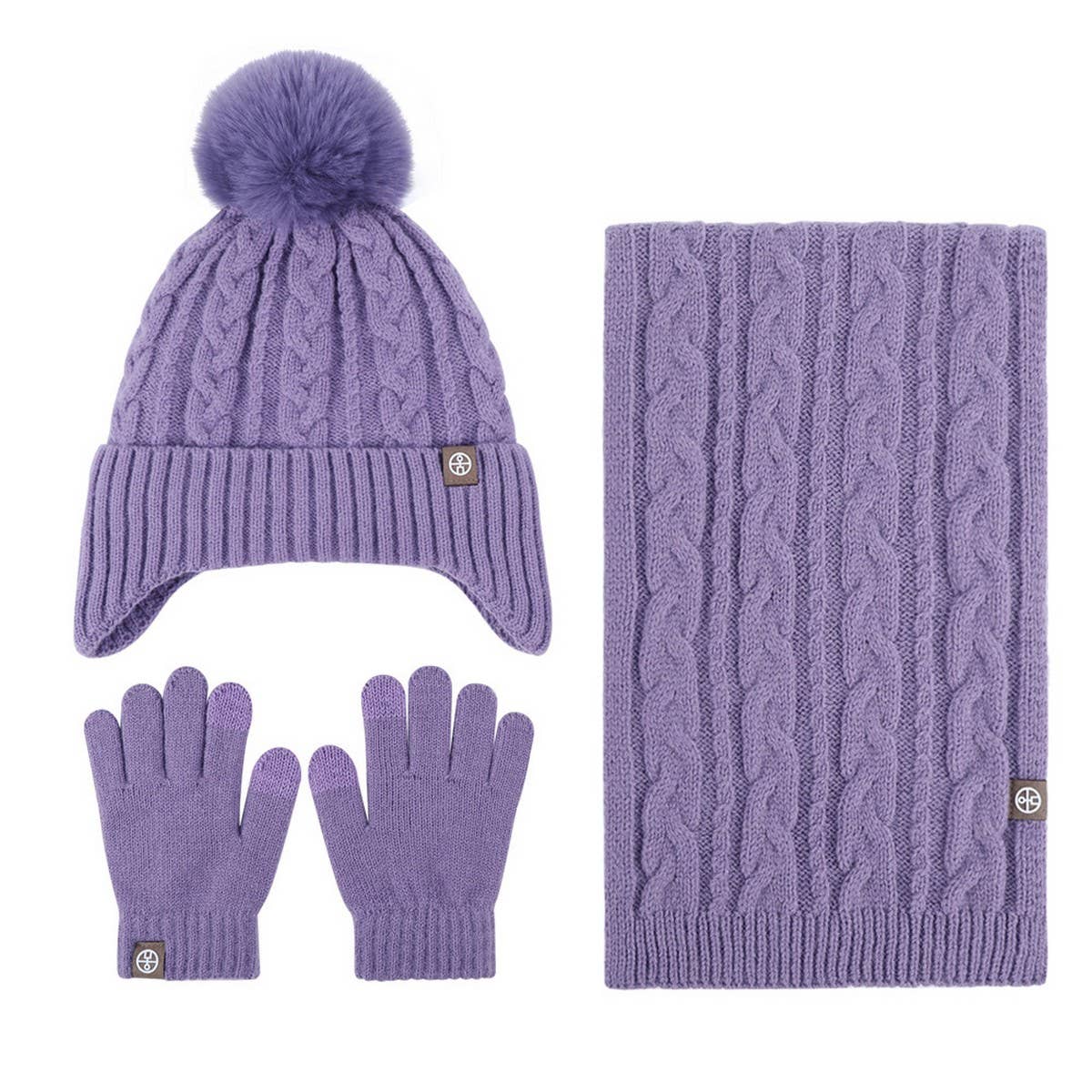 CHILDRENS HAT SCARF AND GLOVES THREE PIECE SET_CWMM2865