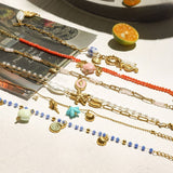 18K GOLD SHELL PEARL CHARM BRACELET_CWAJE4626