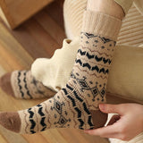 Extra Thick Wool Fair Isle Winter Socks_Cwms03218