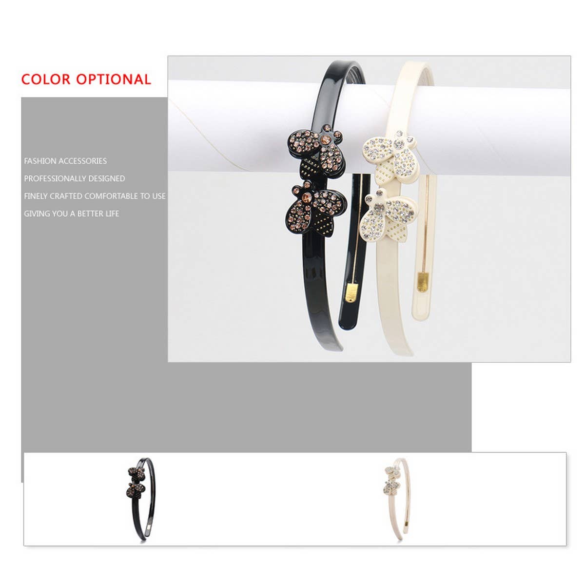 CUTE LITTLE BEE ACETATE DIAMOND HEADBAND_CWAHA4350