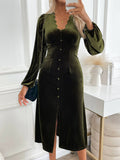 Valentines Day Velvet Elegant Mid-Length Dress
