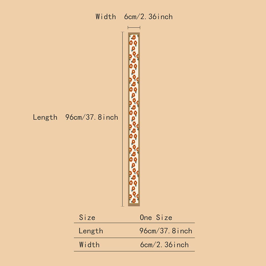 FLORAL LETTER PRINT SCARF HEADBAND BAG STRAP_CWASC0061