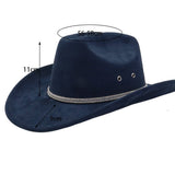 Unisex Soft Suede Western Cowboy Fedora Hat_Cwah04366