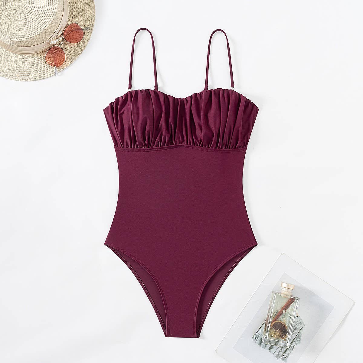 Womens One Piece Suspender Bikini Swimsuit