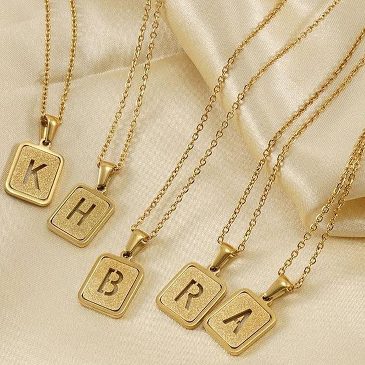 FASHION 26LETTER STAINLESS STEEL PENDANT NECKLACE_CWAJE0678