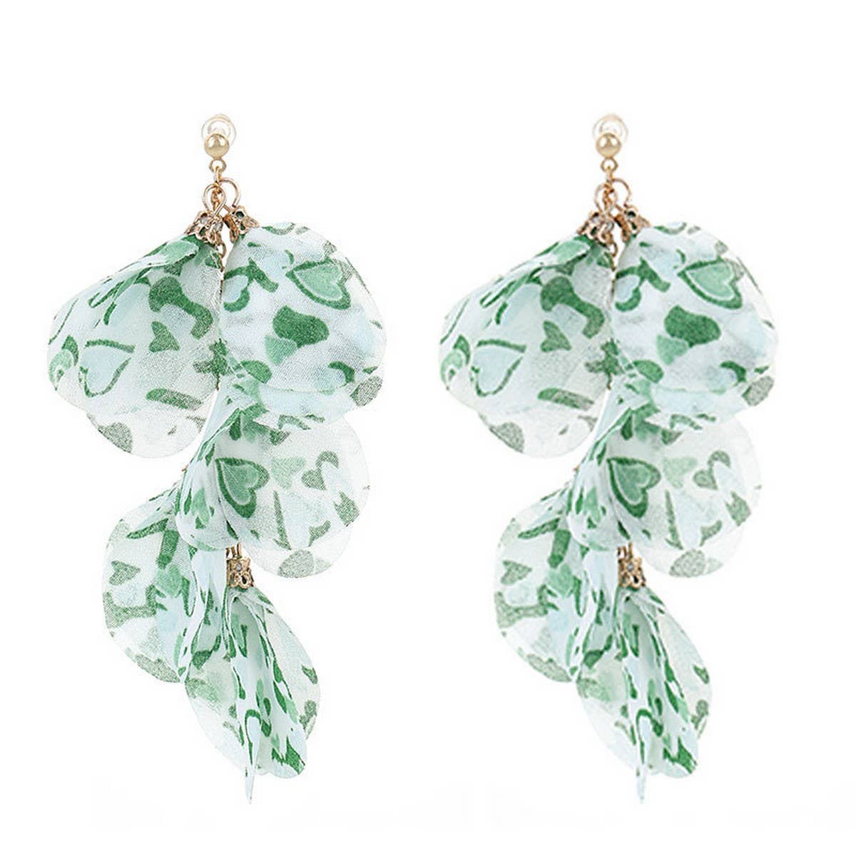 HANDMADE HEART PRINT TASSEL EARRINGS LONG CHIC_CWMM6192