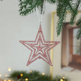 PLASTIC PINK GOLD GLITTER XMAS TREE HANGING DECOR_CWMM9762