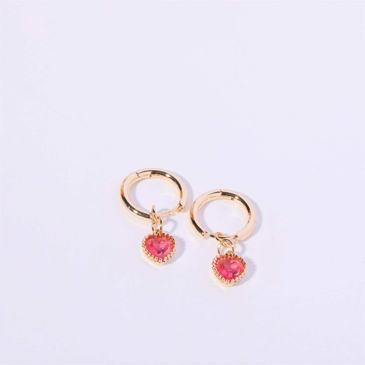 FASHIONABLE HEART BIRTHSTONE EARRINGS_CWMM5350