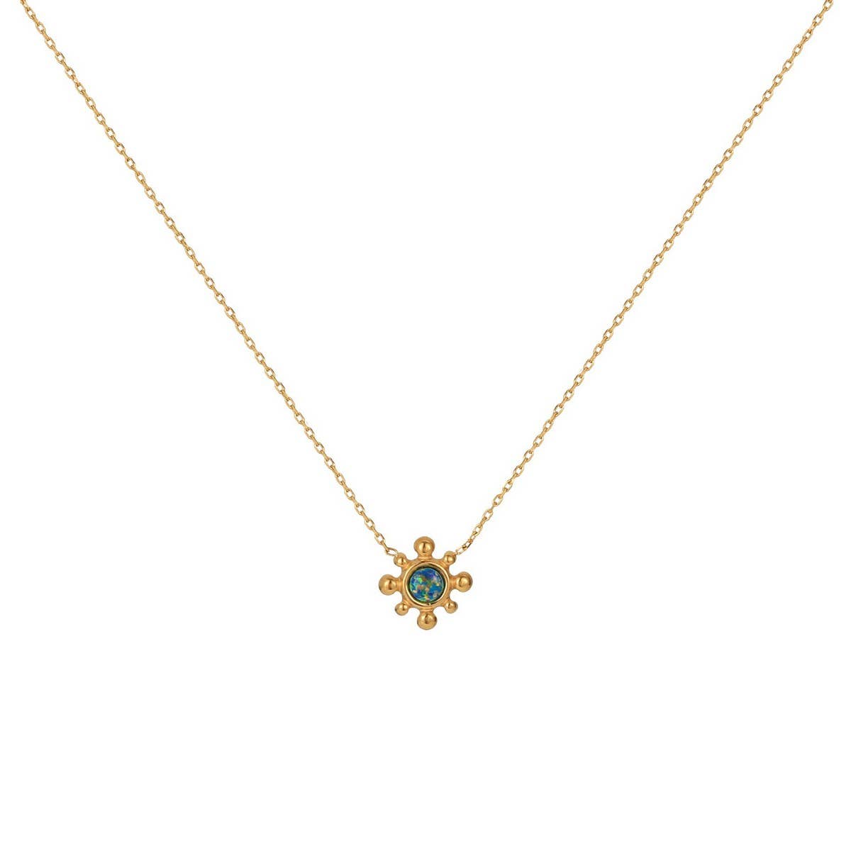 DELICATE SMALL SOLID COLOR SUNFLOWER NECKLACE_CWMM5553