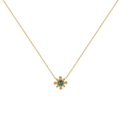DELICATE SMALL SOLID COLOR SUNFLOWER NECKLACE_CWMM5553