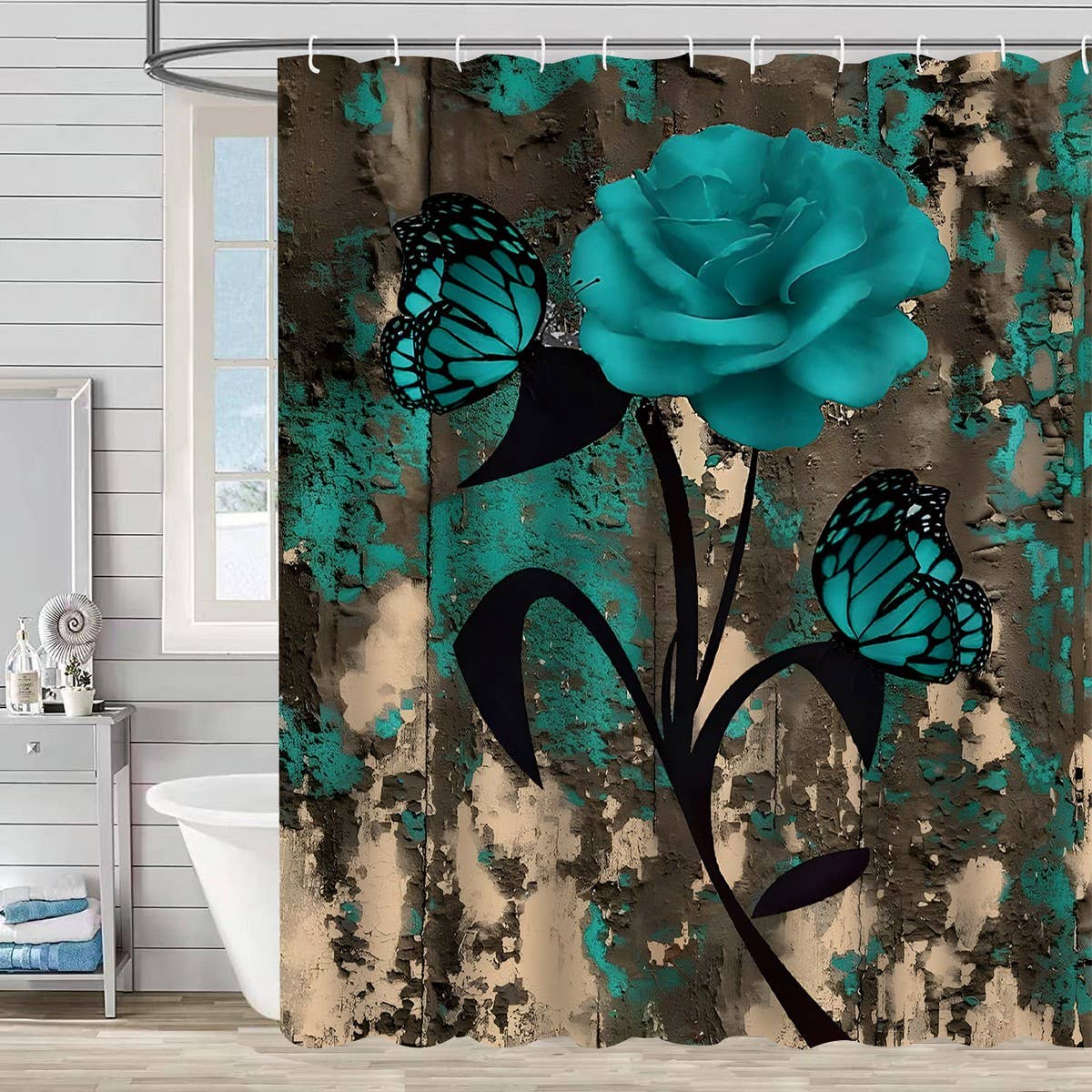 FLOWER BATHROOM ISOLATION SHOWER CURTAIN_CWMM1801