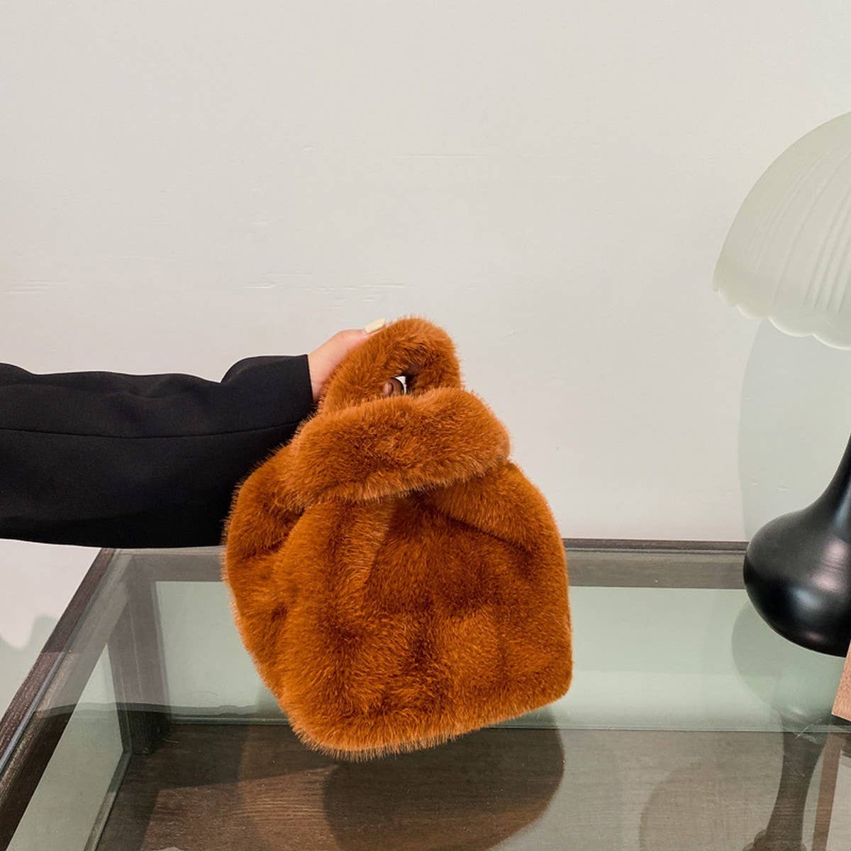 FAUX MINK FUR FLUFFY HANDBAG WOMEN SHOULDER BAG_CUAB00574