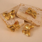 ORIGINAL 18K STEEL DRAGONFLY EARRINGS MINIMALIST_CWMM8899