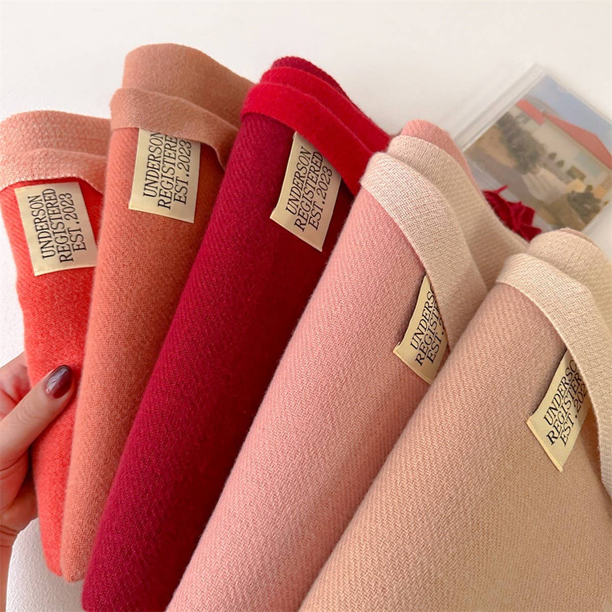 DOUBLE SIDED FAUX CASHMERE SCARF SOLID COLOR SHAWL_CWASC0968