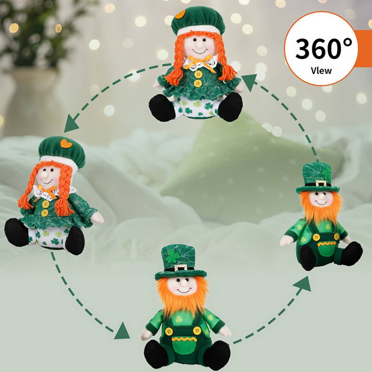 ST PATRICKS DAY GREEN SKIRT DOLL ORNAMENT_CWMM3453