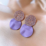 EXAGGERATED PLEATED ROUND HIGH END EARRINGS_CWASC1328