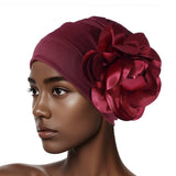 SOLID COLOR LARGE FLOWER WOMENS HEADSCARF_CWASC2450