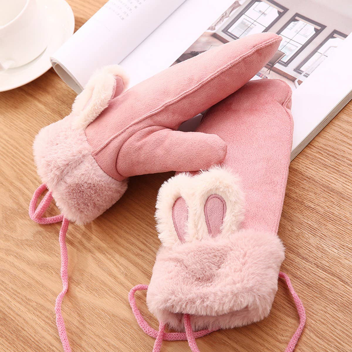 Women'S Winter Cute Thick Fleece Warm Gloves_Cwag0270