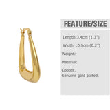 U Shaped Minimalist Gold Plated Earrings