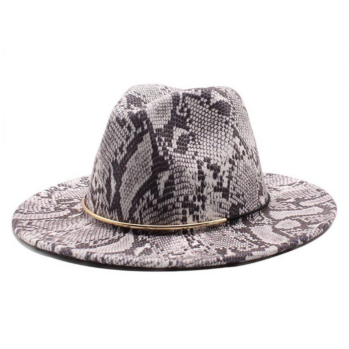 Wool Felt Hat Snake Pattern Retro Outdoor Jazz Hat_Cwah2598