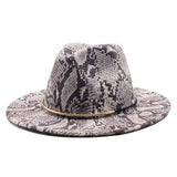 Wool Felt Hat Snake Pattern Retro Outdoor Jazz Hat_Cwah2598