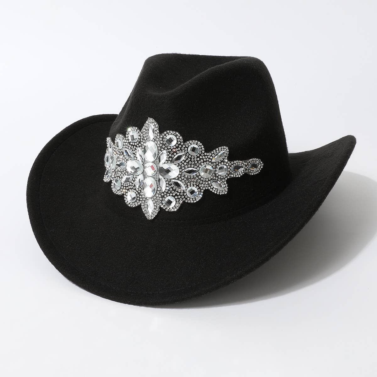 PINK SEQUIN WESTERN COWBOY HAT WITH RHINESTONES_CWAH3627