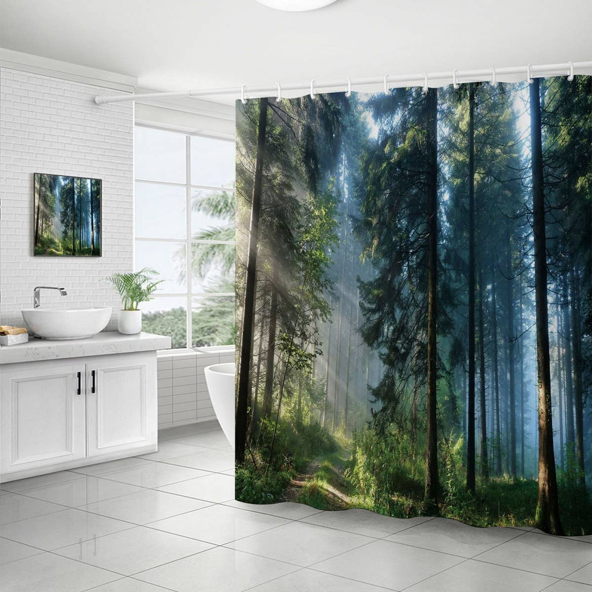 FOREST DIGITAL PRINTING SHOWER CURTAIN_CWMM1800