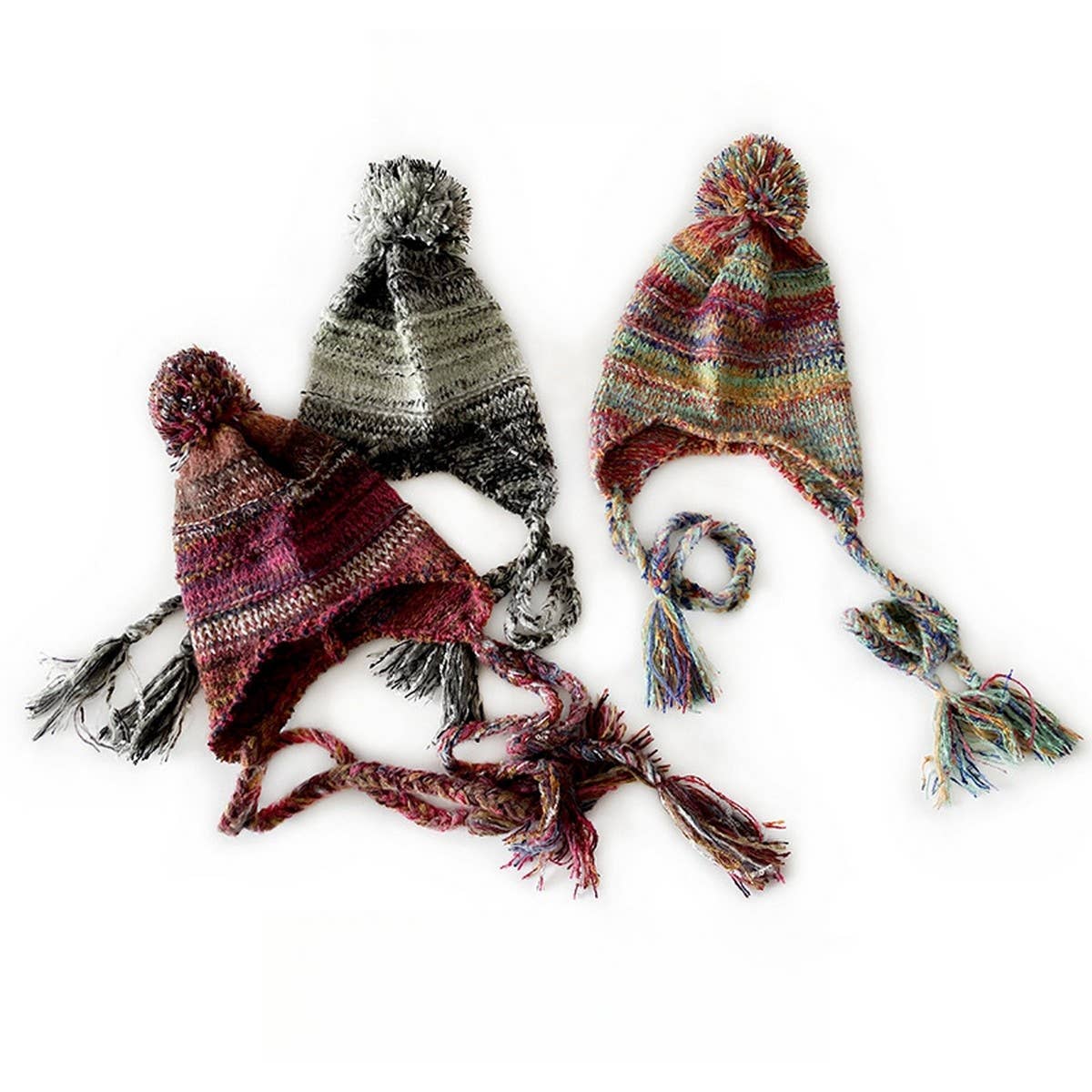 COLORBLOCK KNITTED HAT MIXED COLOR EARMUFFS HAT_CWAH2047