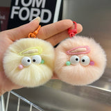 CUTE HAIRPIN SMALL FUR BALL KEYCHAIN PENDANT_CWMM2603