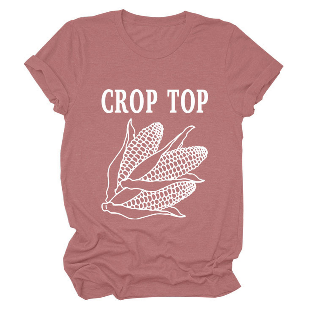 CORN LETTER PRINT TEE WOMEN S CASUAL T SHIRT_CWTTS1502