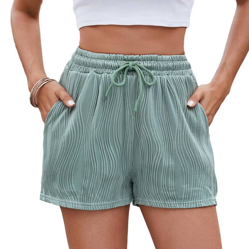 Solid Color Drawstring Shorts With Pocket Pits
