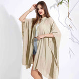 BAMBOO COTTON BEACH SHAWL SUN PROTECTION CARDIGAN_CWMM6303