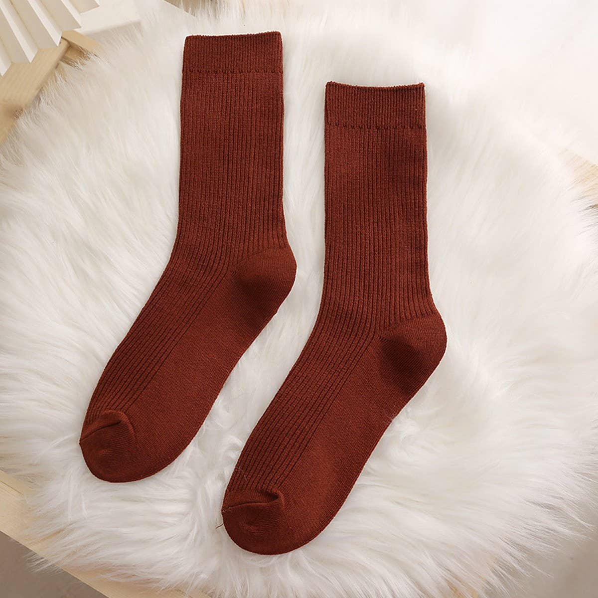 AUTUMN AND WINTER SOLID COLOR MID CALF SOCKS_CWMS0978