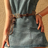 BOHO BUTTERFLY BRAIDED WAIST CHAIN FOR DRESSES＿cWAHA5672