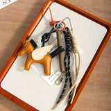 COLORFUL PEGASUS KEYCHAIN LEATHER TASSEL_CWMM7572