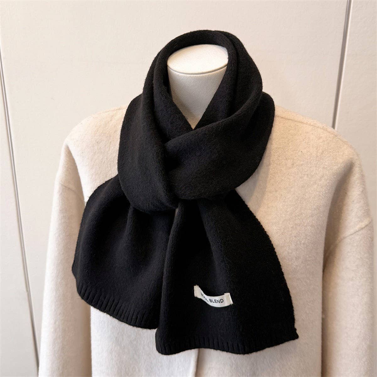 Solid Knit Scarf Soft Warm Winter Shawl_Cwasc03456