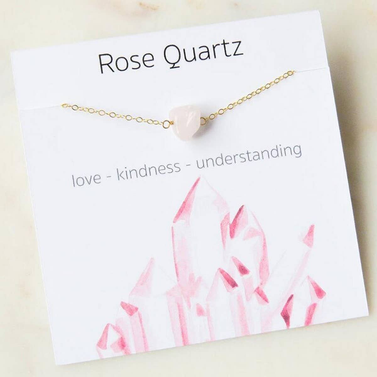 NATURAL CRYSTAL GRAVEL PENDANT NECKLACE WITH CARD_CWAJE1050