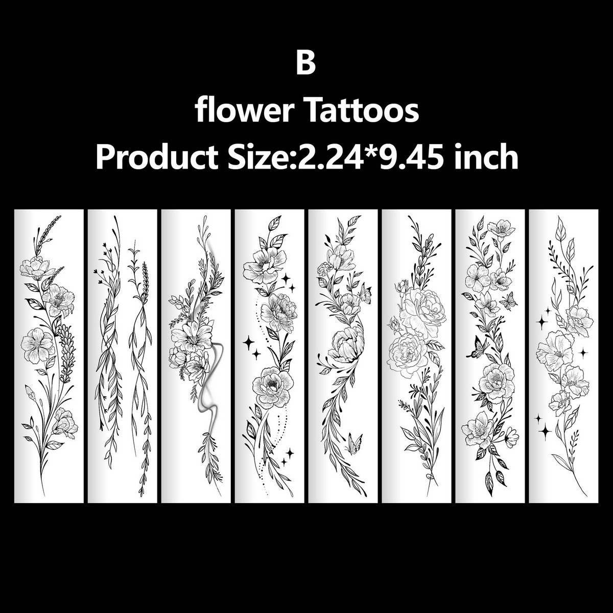 SEXY FLORAL SLEEVE TATTOOS BIKINI CHEST ART_CWMM8241