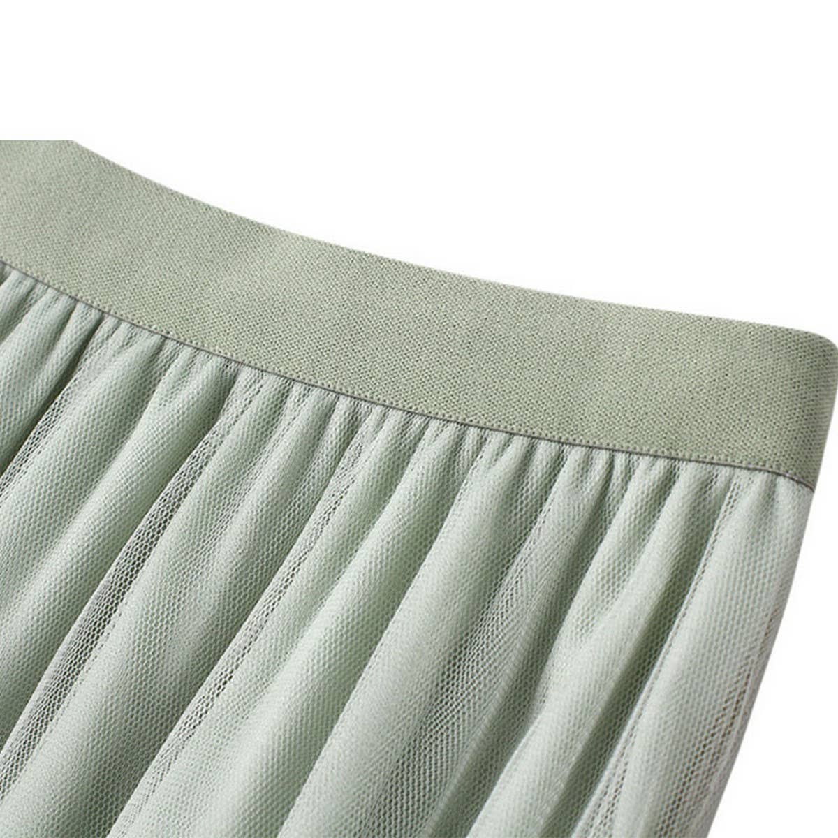 IRREGULAR PLEATED TULLE MIDI SKIRT WITH VOLUME_CWBMS0383